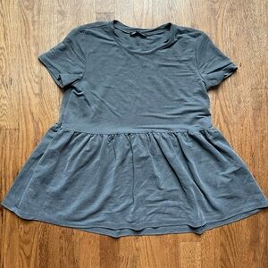 Zara Charcoal Gray Women's Babydoll Top